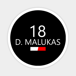 David Malukas white text Magnet